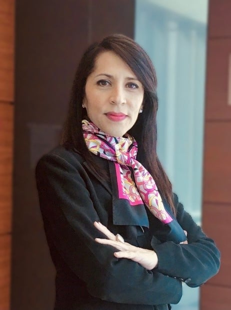 Photo of Attorney Carmen J. Cuetos, in a business suit with her arms crossed, behind her says Over 20 years of Legal experience and successful advocacy