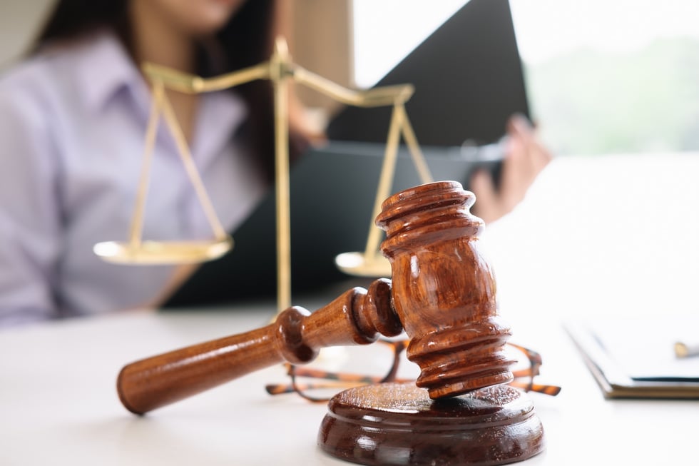 a judge's gavel on a desk on a desk